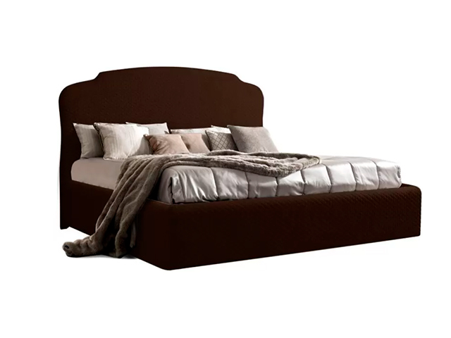 Кровать RIMINI 2-х спальная (1,4 м) (стег.царги) с под.мех. РМКР140-2[3] (шоколадный ликёр)